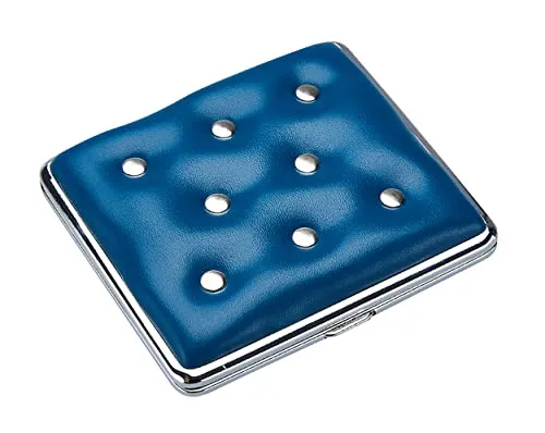 ZIGARETTENETUI Leder Optik mit Nieten aus Metall für 20 Zigaretten Etui Zigarettenbox Zigarettendose Dose Box Case Geschenk 4-Varianten 26 (Blau)