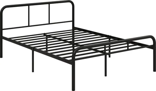 COSTWAY Metallbettgestell 140x190cm – Elegantes Doppelbett mit Lattenrost