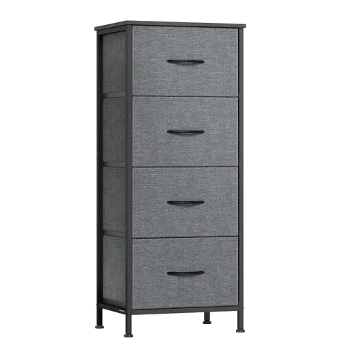 SONGMICS Kommode mit 4 Stoffschubladen, grau