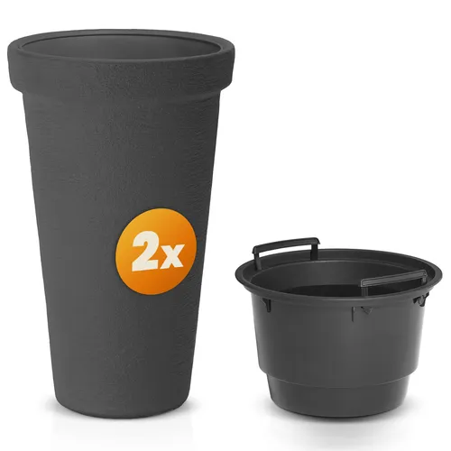 DeubaXXL DE Blumentopf 2er-Set Anthrazit 63x40cm 997281