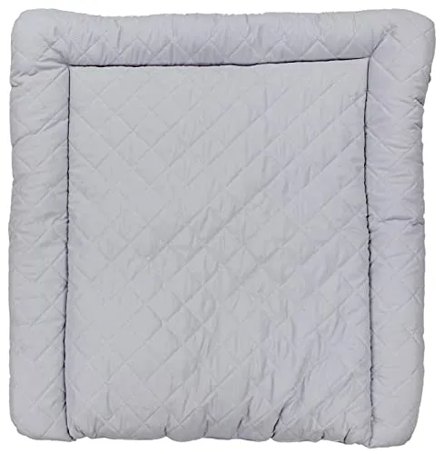 TupTam Baby Wickeltischauflage mit Baumwollbezug Gemustert, Farbe: Grau Gesteppt, Größe: 70 x 60 cm