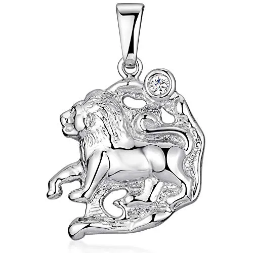 MATERIA Sternzeichen Kette Löwe Damen - 925 Sterling Silber mit Zirkonia rhodiniert KA-468