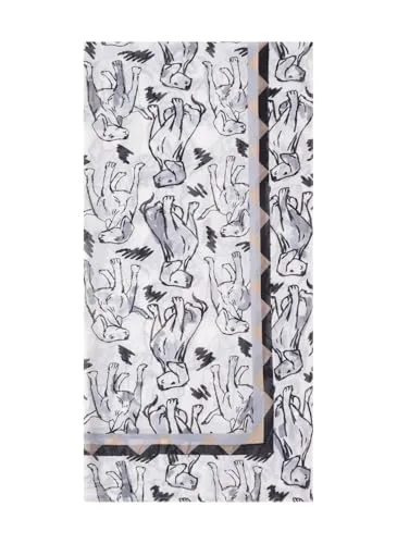 CODELLO Bedruckter Schal Polyester/Viskose Hund (GRY2) von CODELLO