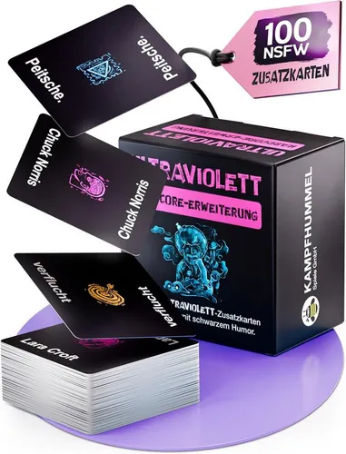 Kampfhummel Spiele Spiel Ultraviolett Hardcore Erweiterung, Zeichenspiel, Brettspiel für Erwachsene, 100 Zusatzkarten