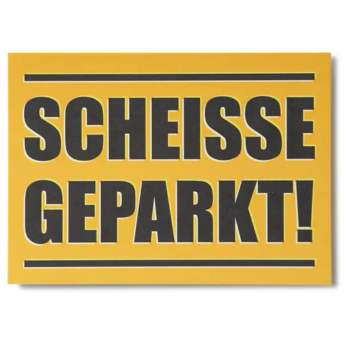 Scheiße geparkt! Haftnotizen für Windschutzscheibe - Aufkleber & Embleme - 50 selbstklebende Notizen im A7 Format, ideal für Falschparker, leicht ablösbar und in hochwertiger Qualität Made in Germany.