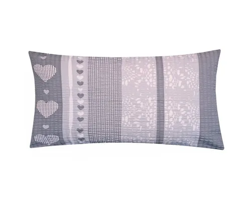 Heubergshop Kissenbezug, (1 Stück), 40x80cm 100% Baumwolle Herzen Landhaus (1x 386/2-KA-40x80-Seersucker)