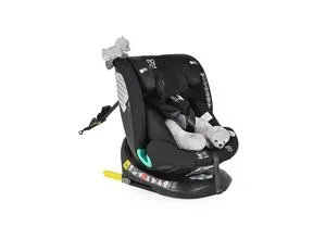 Moni Serengeti i-Size 360° Autostoel Schwarz 40-150 cm - Kindersitz für Kinder von 40 bis 150 cm, 360° drehbar für einfaches Ein- und Aussteigen, mit Side Protection System für zusätzliche Sicherheit und inklusive Kuscheltier und Nackenstützkissen.