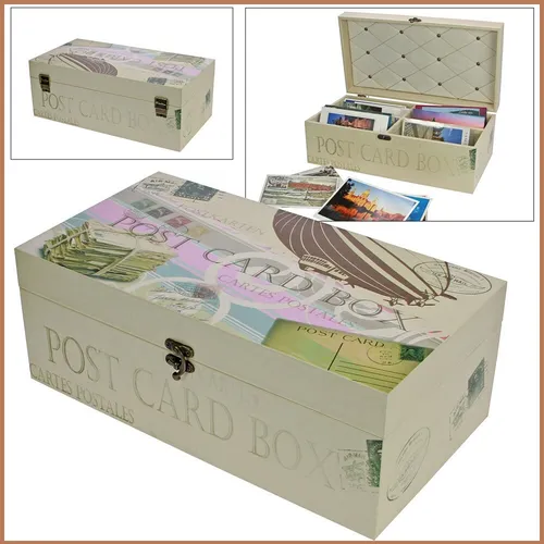 Holz-Postkartenbox Kassette Retro SAFE 164