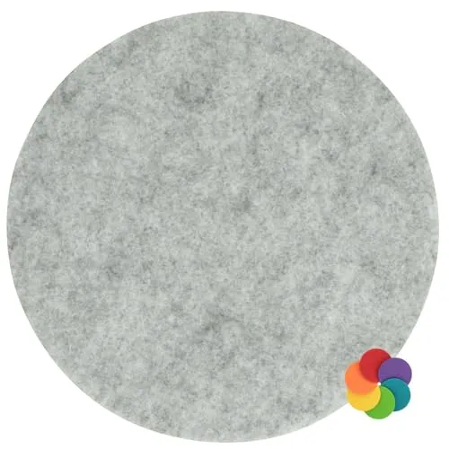 Filz Untersetzer & Platzset - Stärke: ca. 3mm - 100% Polyester - Made-in-Germany - Farbe/Größe: hellgrau-meliert - RT525 25 cm