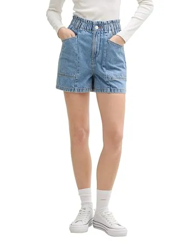 TOM TAILOR Denim Jeansshorts im Four-Pocket Style - Bermudas aus 100% Baumwolle, atmungsaktiv und pflegeleicht, ideal für lässige Sommerlooks mit praktischen Four-Pocket-Design.