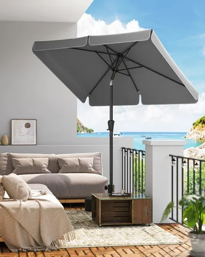 SONGMICS Sonnenschirm Balkonschirm UPF 50+ 200 x 150cm in grau von SONGMICS