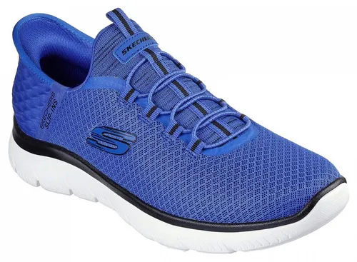 Skechers Summits - High Range Slipper - Bequeme Herren Slipper aus flexiblen Textil Mesh, mit Air Cooled Memory Foam Innensohle für optimalen Komfort. Maschinenwaschbar und vegan – ideal für Alltag und leichte Sportaktivitäten.