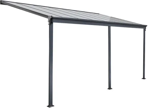 HOME DELUXE Terrassenüberdachung Solis - Grau 557 x 303 x 226 cm, langlebig aus verzinktem Stahl mit UV-Schutz und inkl. Montagematerial