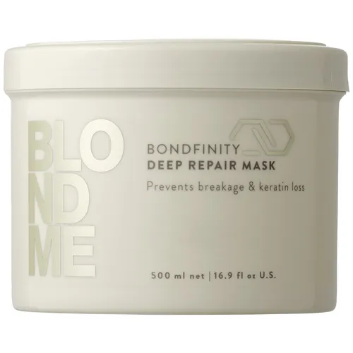 Schwarzkopf Blondme Bondfinity Deep Repair Mask 500 ml - Haarkuren für intensive Pflege, repariert und stärkt blonde Haare mit innovativer Bond-Builder-Technologie.