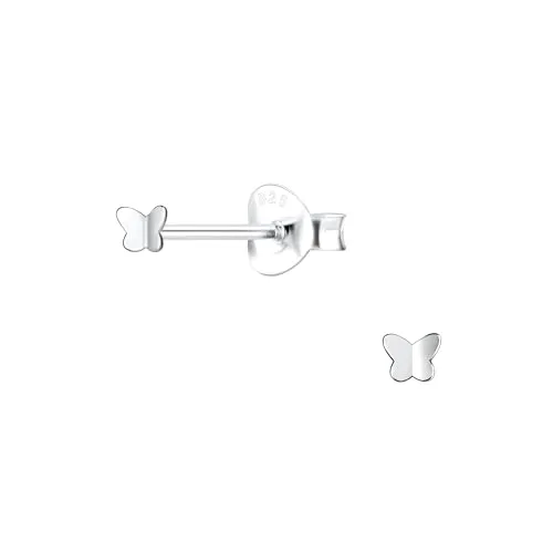 Monkimau - Schmetterling Ohrringe, Ohrstecker, Ohrschmuck - aus 925 Sterling Silber - für Damen und Mädchen - handgefertigt, hypoallergen und kleine Geschenkidee