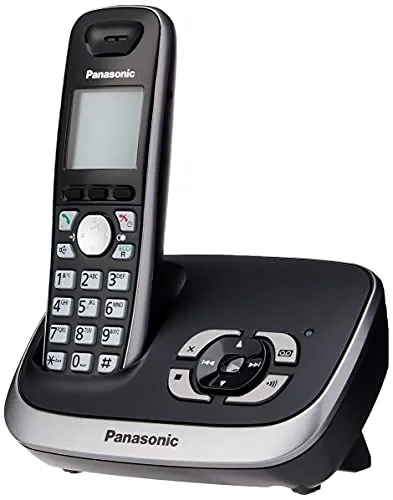 Panasonic Schnurlostelefon KX-TG6521GB mit Anrufbeantworter - Festnetztelefon mit 20 Min. Aufnahmezeit und exzellenter Sprachqualität. 1,8 Zoll Display und 4-Wege Navigation für einfache Bedienung.