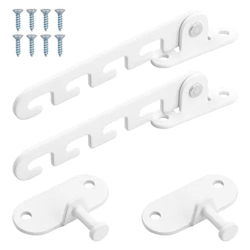 Anseom 2 Stück Fensterfeststeller, Fensterstopper Kippfensterschutz für Katzen, Fensterfeststeller für Kippfenster zum Einstellen der Fensteröffnung Geeignet für Jedes Fenster (Weiß, 10.5cm)