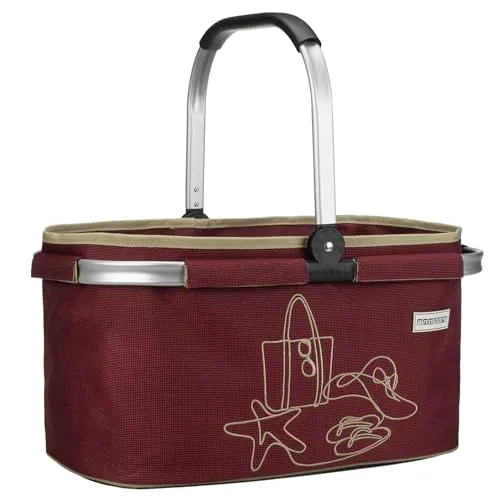 anndora Einkaufskorb RUBY RED 22 Liter - weinrot bestickt