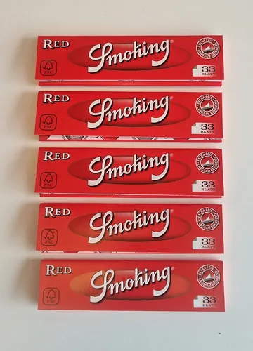 Smoking Red King Size Papers 165 Blatt | 5x33 Longpapers Blättchen Original