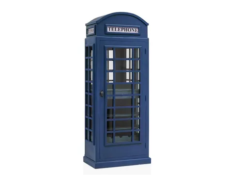 Woodkings Barregal Telefonzelle – Stilvolles Weinregal im London Design - Barschränke im London-Style aus massivem Holz, bietet Platz für Gläser und Flaschen. Einzigartiges Design einer britischen Telefonzelle, ideal für stilvolle Hausbars.