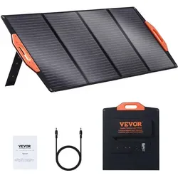 VEVOR 120W Solarpanel faltbar - 12V monokristallines Solarmodul mit 23% Umwandlungsrate, inklusive 2x USB-Schnellladeanschlüsse und Typ-C-Ausgang