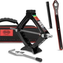 HEYNER® Scherenwagenheber 1t mit Tasche und Ratsche - Zertifizierter Scherenwagenheber für Anhänger & Kleinwagen bis 1,6 t, inklusive praktischer Tasche und Gummiauflage für sicheren Halt.