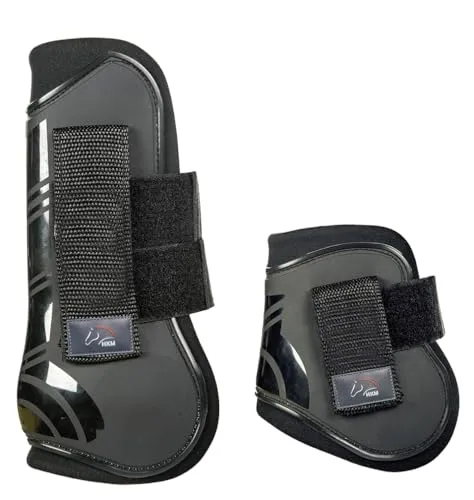 HKM SPORTS EQUIPMENT Springgamaschen und Streichkappen, 4er Set -Genua-, dunkelblau/schwarz, Pony