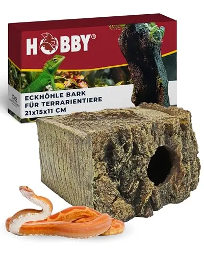 Hobby® Terrariumzubehör Eckhöhle Bark - Zubehör für Terrarien: Platzsparende Eckhöhle mit realistischer Steinoptik, ideal für Schlangen und andere Reptilien, pflegeleicht und stabil.