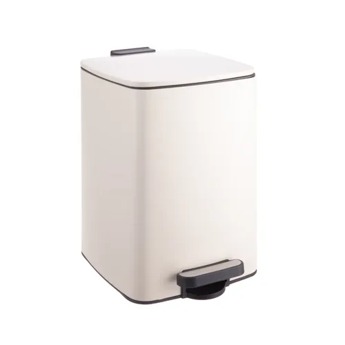 Eleganter Tretmülleimer 12L aus Metall für die Küche - Stylischer 12L Treteimer mit Deckel. Ideal für Abfall aller Art in der Küche. Robuste Pulverbeschichtung und quadratisches Design sorgen für eine moderne Optik.