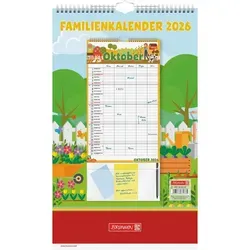 BRUNNEN Jahresplaner Familykalender 25x41,5cm Graphics 1 Monat/Seite 5 Spalten 2026