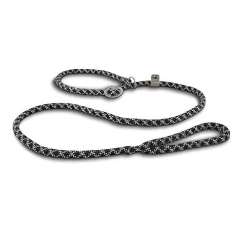 Wolters Moxonleine Everest reflektierend Schwarz/Graphit - Klassische Hundeleinen, 180 cm lang und 1,3 cm breit, mit reflektierenden Elementen für mehr Sicherheit bei Nachtspaziergängen.