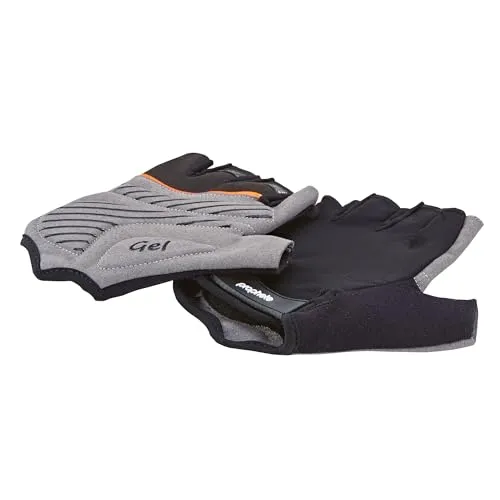 Prophete Fahrrad-Handschuhe, für Damen und Herren, Halbfinger mit Geleinlage, Größe L/XL, Farbe schwarz