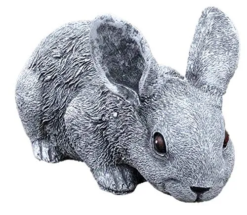 Steinfigur Hase Langohr, Frost- und wetterfest bis -30°C, massiver Steinguss