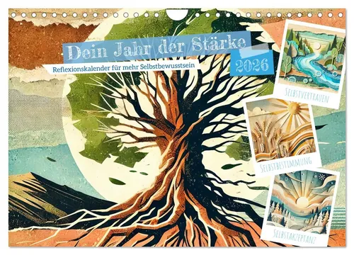 Fred Schimak | Dein Jahr der Stärke - Reflexionskalender - Kalender für mehr Selbstbewusstsein, 12 Monate inspirierende Reflexionen für persönliche Stärke und Wachstum, ideal für eine positive Lebensführung.