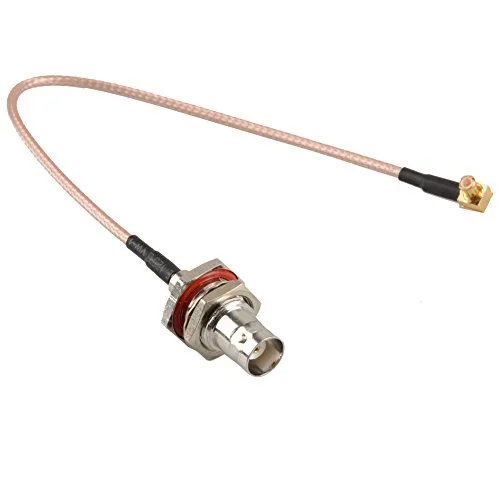 TengKo RG316 Koaxialkabel Mini Adapter, 0.5ft BNC Buchse auf MCX Stecker rechtwinklig Steckverbinder Mini Adapter Montage