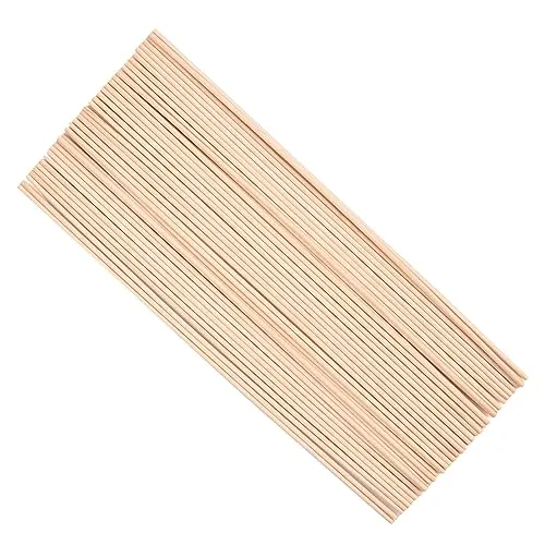 Stück Klassische Holzstab, Holzstäbchen Rund 3mm x 30cm, Lange Holzstäbe zum Basteln für Kunstprojekte und DIY-Dekorationen 50