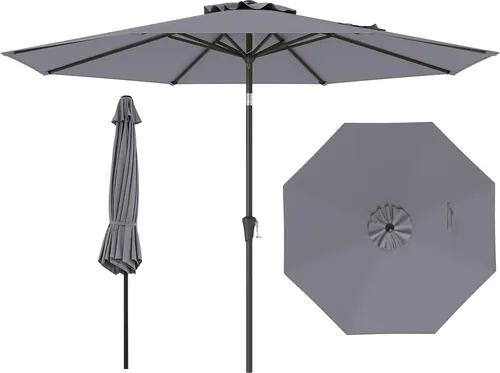 COSTWAY Sonnenschirm 300 cm mit Kurbel - Sonnenschirm 300 cm, beidseitig um 25° neigbar für optimalen Sonnenschutz, stabil und windbeständig – ideal für Gartenpartys und entspannende Tage am Pool.