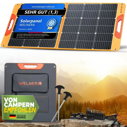 Faltbares 100W Solarpanel SET für Camping und Wohnmobil