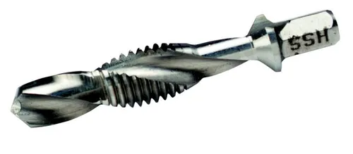 Cimco Kombi-Gewindebohrer HSS M4 207373 - Maschinengewindebohrer, kombiniert Bohren, Gewindeschneiden und Entgraten in einem Schritt, ideal für Stahl und NE-Metalle, für Materialstärke bis 1x Durchmesser.