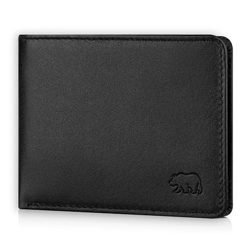 Brown Bear Mini Geldbörse 8006-B aus Echtleder für Herren in schwarz von Brown Bear