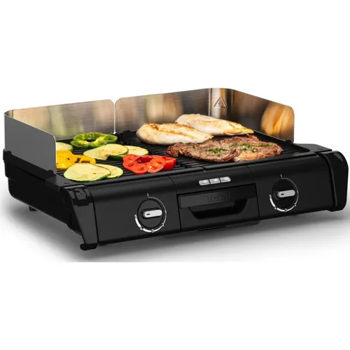 Tefal Tischgrill (TG800N) - Grill für gesellige Abende, mit antihaftbeschichteter Fläche für fettfreies Grillen und einfacher Reinigung.