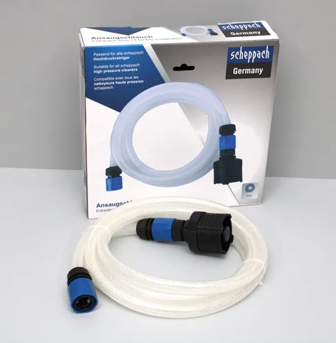 Scheppach Ansaugset - Hochdruckreiniger-Zubehör, ideal für die Nutzung mit verschiedenen Scheppach Maschinen, sorgt für effiziente Wasseransaugung und optimiert Ihre Reinigungsergebnisse.