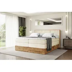 ALTDECOR Boxspringbett mit Matratze und Stauraum - Beige - Erleben Sie erholsame Nächte mit diesem stilvollen Boxspringbett. Ausgestattet mit zwei praktischen Bettkästen und hochwertigen Matratzen, bietet es optimalen Schlafkomfort und viel Stauraum für Ihr Schlafzimmer.