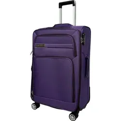 MY TRAVEL BAG Stoff Reisekoffer Trolley - Erweiterbar, ultraleicht und mit 360° Rollen-System für stressfreies Reisen, lila Handgepäck (55cm)