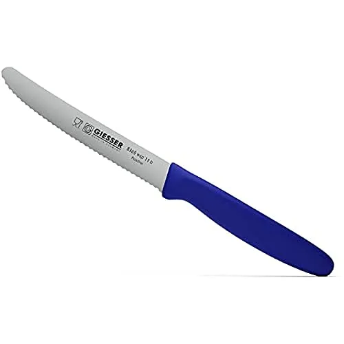 Giesser seit 1776 - Made in Germany - Tomatenmesser blau, Klinge 11 cm, rutschfest, kleines Universalmesser spülmaschinenfest, rostfrei, 8365 wsp 11 b