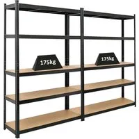 PROREGAL® Schwerlastregal Ragnar 2-tlg. MegaDeal - Schwerlastregal mit 175kg Fachbodenlast, ideal für Werkstatt und Garage. Einfache Steckmontage und verstellbare Böden für maximale Flexibilität.