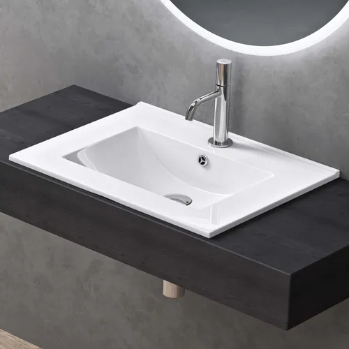 doporro Waschbecken Einbauwaschbecken 61x47x18cm Weiß von doporro