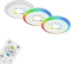 Briloner LED Einbauleuchten CCT RGB-Lichtring - Deckenlampe mit 3 dimmbaren LEDs und Fernbedienung, ideal für stimmungsvolle Beleuchtung in jedem Raum. Schutzart IP44 für feuchte Umgebungen.