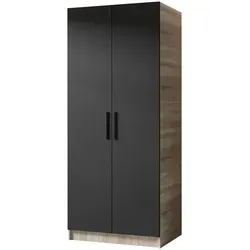 Kier Furniture Drehtürenschrank in Sonoma Eiche und Schwarz
