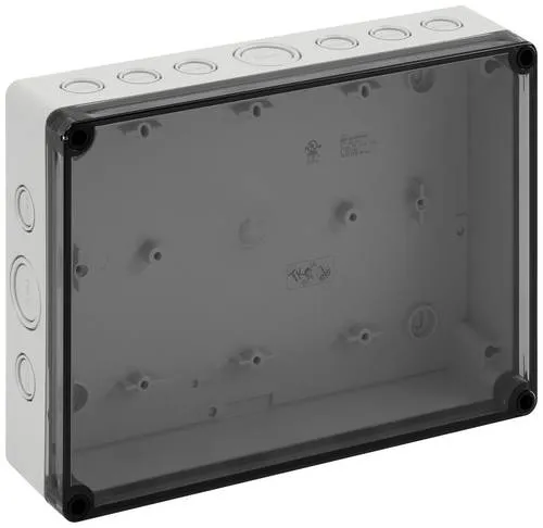 Spelsberg PS 2518-6f-tm Leergehäuse - Abzweigkästen & Verbindungsdosen, IP66 Schutzart, ideal für sichere Installationen im Innenbereich, robustes Polystyrol-Gehäuse mit transparentem Polycarbonat-Deckel.